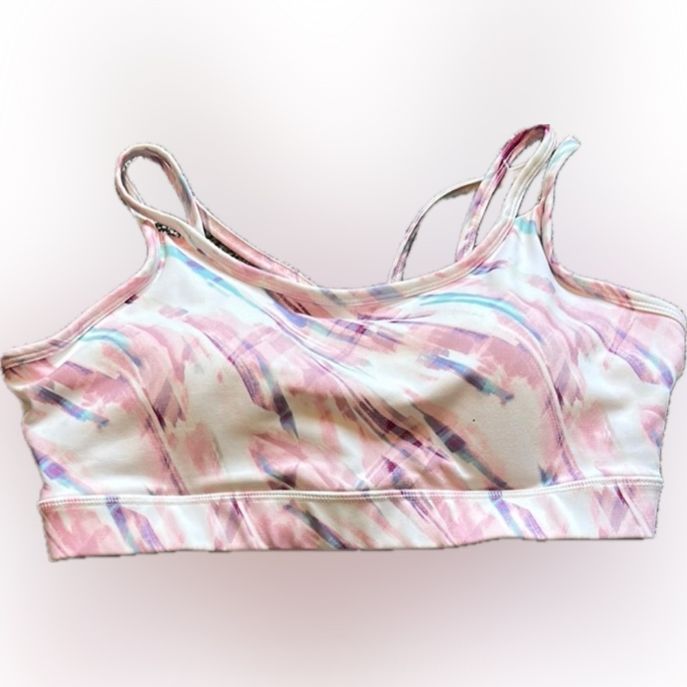GAIAM Pink and Multicolor Strappy Sports Bra
